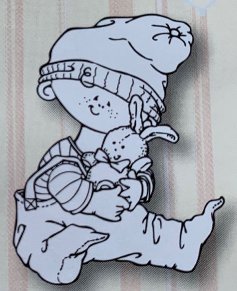 Clear Stamp Snoesjes, Knabe mit Häschen